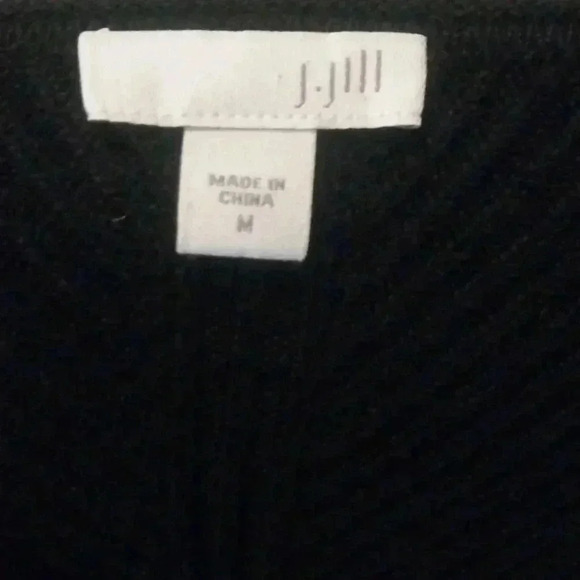 J Jill Black Long Sleeve Cotton Blend Tunic Sweater Size M - Picture 6 of 8